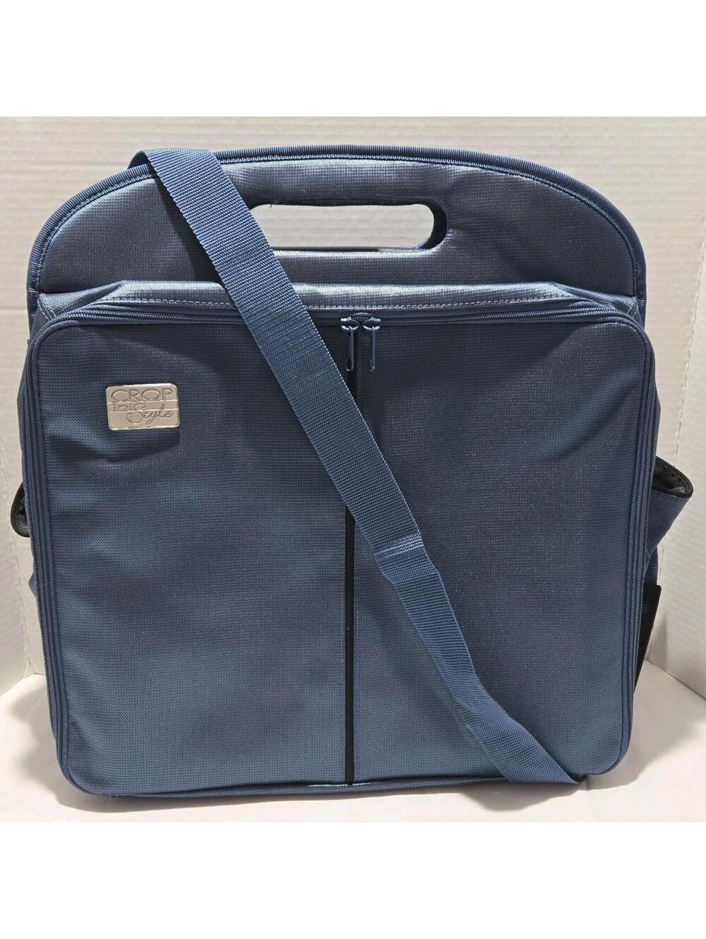 Crop In Style Paper Taker Scrapbooking Paper Organizer Tote Case Blue 16x17x6"